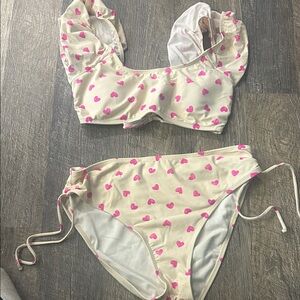Heart Print Bikini Set